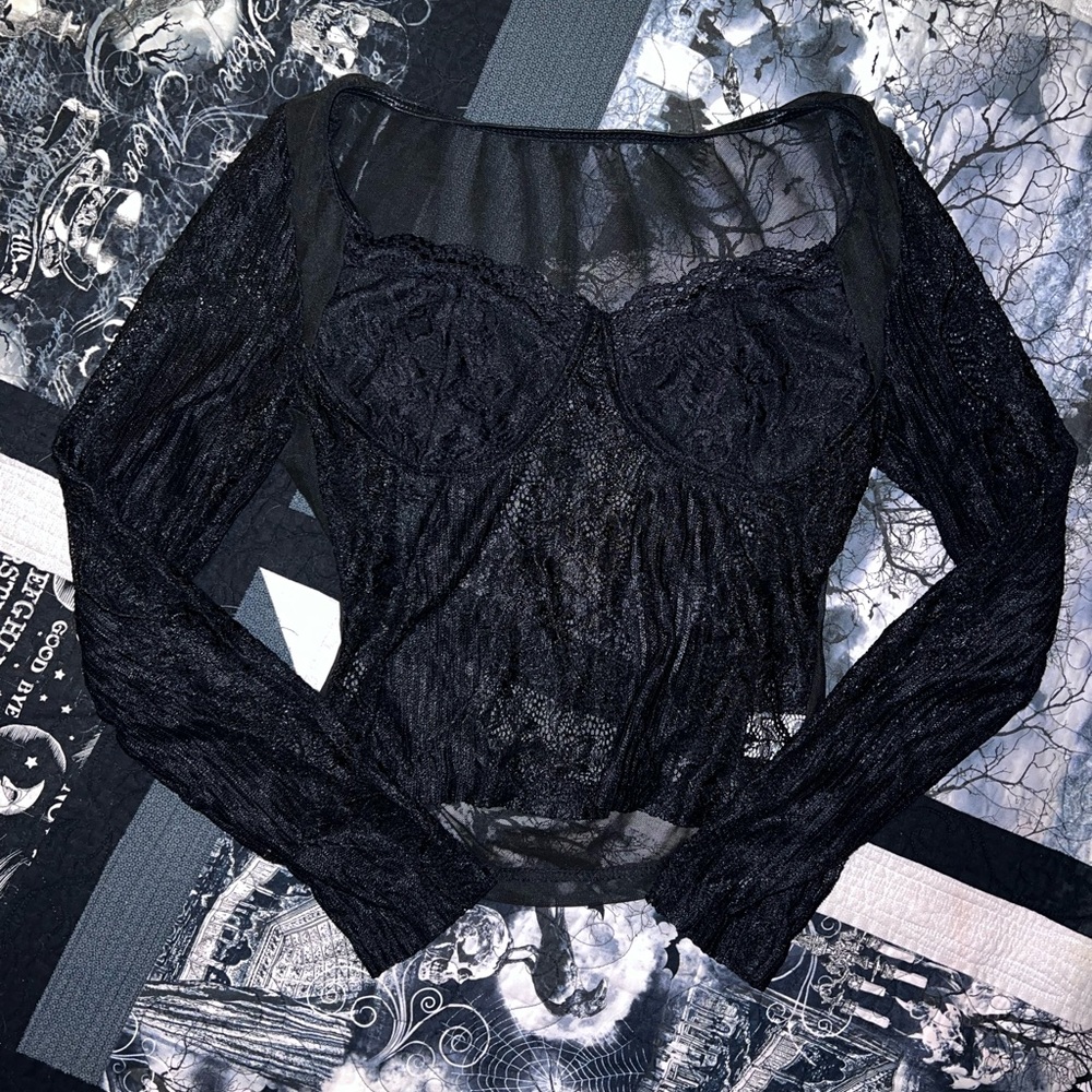Black lace top